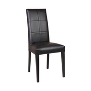 Wooden chair covered in anthracite eco-leather with matching structure 47x47xh.101 cm (GIADAAN2020)