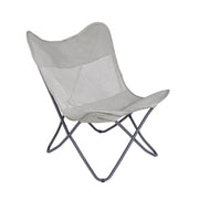 Folding sea chair in textilene Natural BUTTERFLY GABICCE 77.5x81x h89 cm