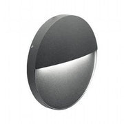 Round Aluminum Wall Sconce with Satin Diffuser - 6W, 680 Lumens - Warm Graphite Light