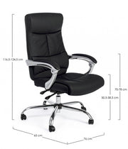 Lisbon black reclining office armchair with leatherette armrests