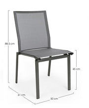 4x Anthracite design style aluminum chair