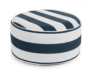 White-Blue Inflatable Striped Pouf