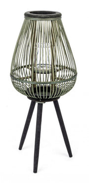 4x Bamboo Tripod Lantern Ver-Black H61.5