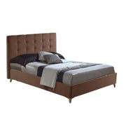 Double bed with container in Brown fabric CLUP MONACO 198x170x h108 cm