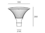 Outdoor Aluminum Die-Cast Lamp, Transparent Diffuser, 60mm Diameter, Maximum Height 160mm, IP65 White