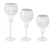 Set of 2 Sheila Silver Chalice Candle Holders