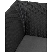 Outdoor Corner Garden Lounge Emma, 5 Seater with Coffee Table, Graphite Color