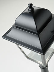 Black Suspended Aluminum Die-Cast Lamp with Transparent Glass Diffusers