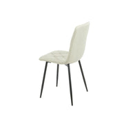 Beige Upholstered Chair with Diamond Stitching - 43x45x91 cm