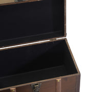 Chest 1-3 in brown eco-leather wood