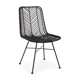 2x Lorena chair black rattan weaving