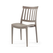 Sara Chair in Tortora Polypropylene - UV and Moisture Resistant - 44cm x 51cm x 79cm