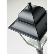 Lamp post in die-cast aluminum black diffusers in transparent glass h. 293 cm