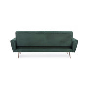 JOHNNY three seater sofa bed in dark green velvet 210x83x h85 cm