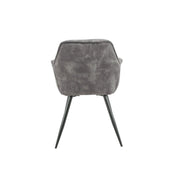 Modern Dark Grey Velvet Senna Chair with Black Metal Frame