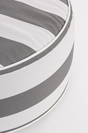 White-Grey Inflatable Striped Pouf