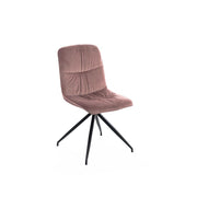 Chair in antique pink velvet effect microfiber fabric 43x38xh. 86.5 cm