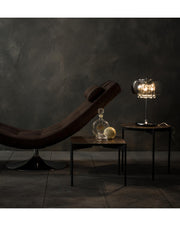 Mirror table lamp in glass and gray chrome metal STS