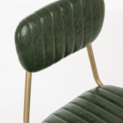 Addy modern chair in steel covered in dark green retro color