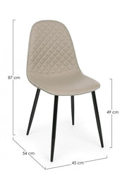 Dining chair in imitation leather Tortora AMANDA 45x54x h87 cm