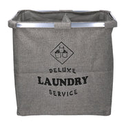 Double folding gray fabric basket 54x34.5h50.5 cm