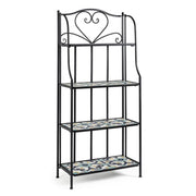 Country style Positano 4-shelf metal bookcase cm 57x28x133h