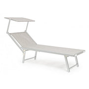 OCEAN folding sunbed in gray aluminum