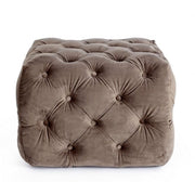 Pouf in dove gray velvet EVAN S 62x62x h46 cm
