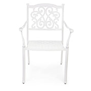 Ivrea white outdoor chair with armrest