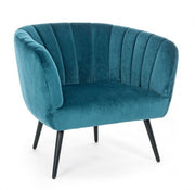 Classic Armchair in Peacock Blue Velvet