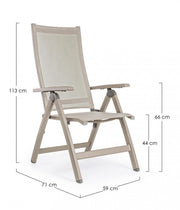 Reclining outdoor armchair Tortora VICTOR 59x71x h113 cm