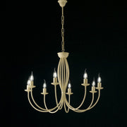 Ivory decape iron chandelier eight lights 74x h60 cm