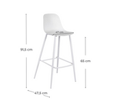 Set of 4 Polypropylene Stools 47.5cm x 47cm x 91.5cm