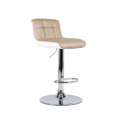 Stool in modern dove gray eco-leather with adjustable height