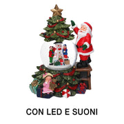 Santa Claus resin led glass ball with music cm16x15h25