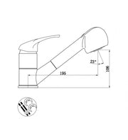 Single hole sink tap with pull-out shower