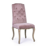 Classic pink velvet wooden chair Diva 51 x 53 x 99 cm