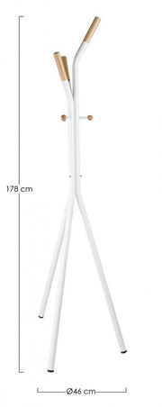 White steel coat hanger ALAIN 46x46x h178 cm