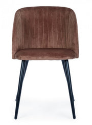 Queen rust velvet steel chair 53 x 57 x 81.5 cm