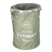 Foldable round green sack fabric basket cm ø40h55