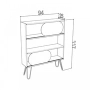 Modern design entrance bookcase in urban slim black oak