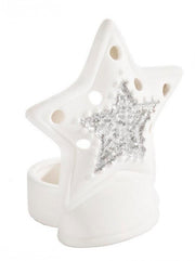 12x Christmas Sequin Pillar Candles