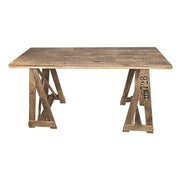 Rectangular natural wood table 60 x 150 x h 77 cm