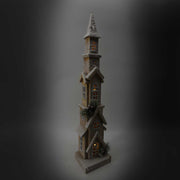 Wooden house with natural led cm14x12h69