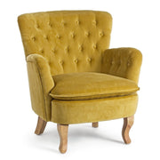 Vintage Orlins armchair in mustard quilted velvet