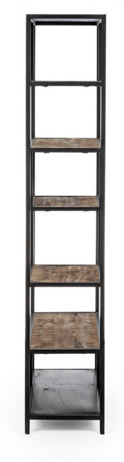 6 shelves industrial style metal bookcase cm 84x35x188h