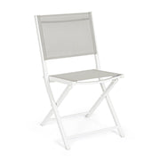 Hilde white folding chair for outdoor use