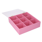 Wooden box 9 compartments multicolor square cm24x24h7