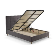 Clup Monaco storage double bed in dove gray fabric