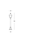 Outdoor lamp post structure in gray die-cast aluminum 128 cm h